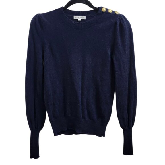 Veronica Beard Nelia Cashmere Crewneck Sweater size S Blue pullover - Picture 2 of 11